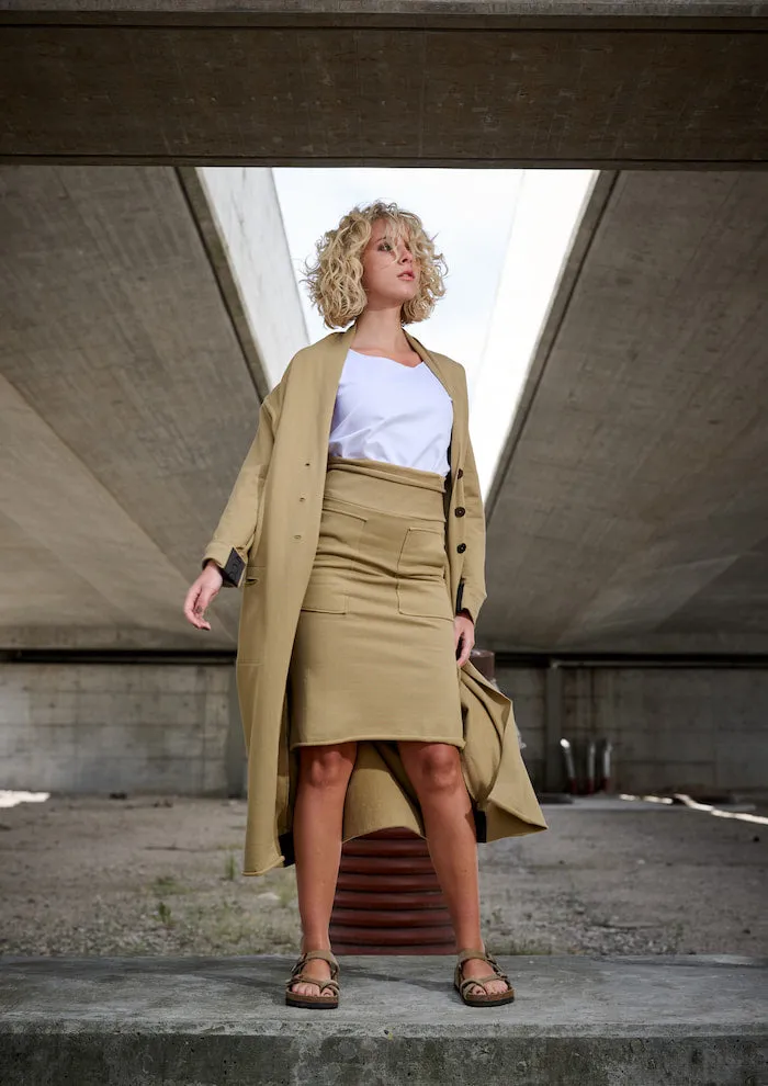 LONG CARDIGAN - 77002 - OLIVE