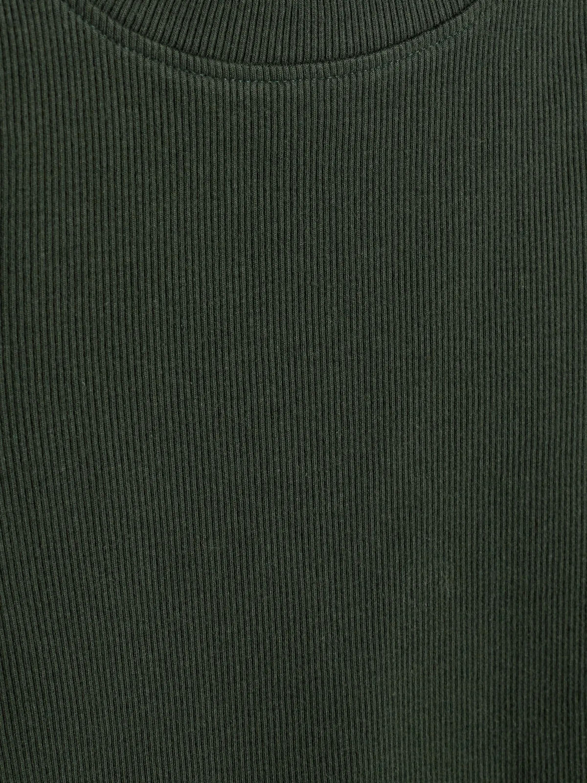 Long Sleeve Basic Rib T-shirt - Tween - Dark Green