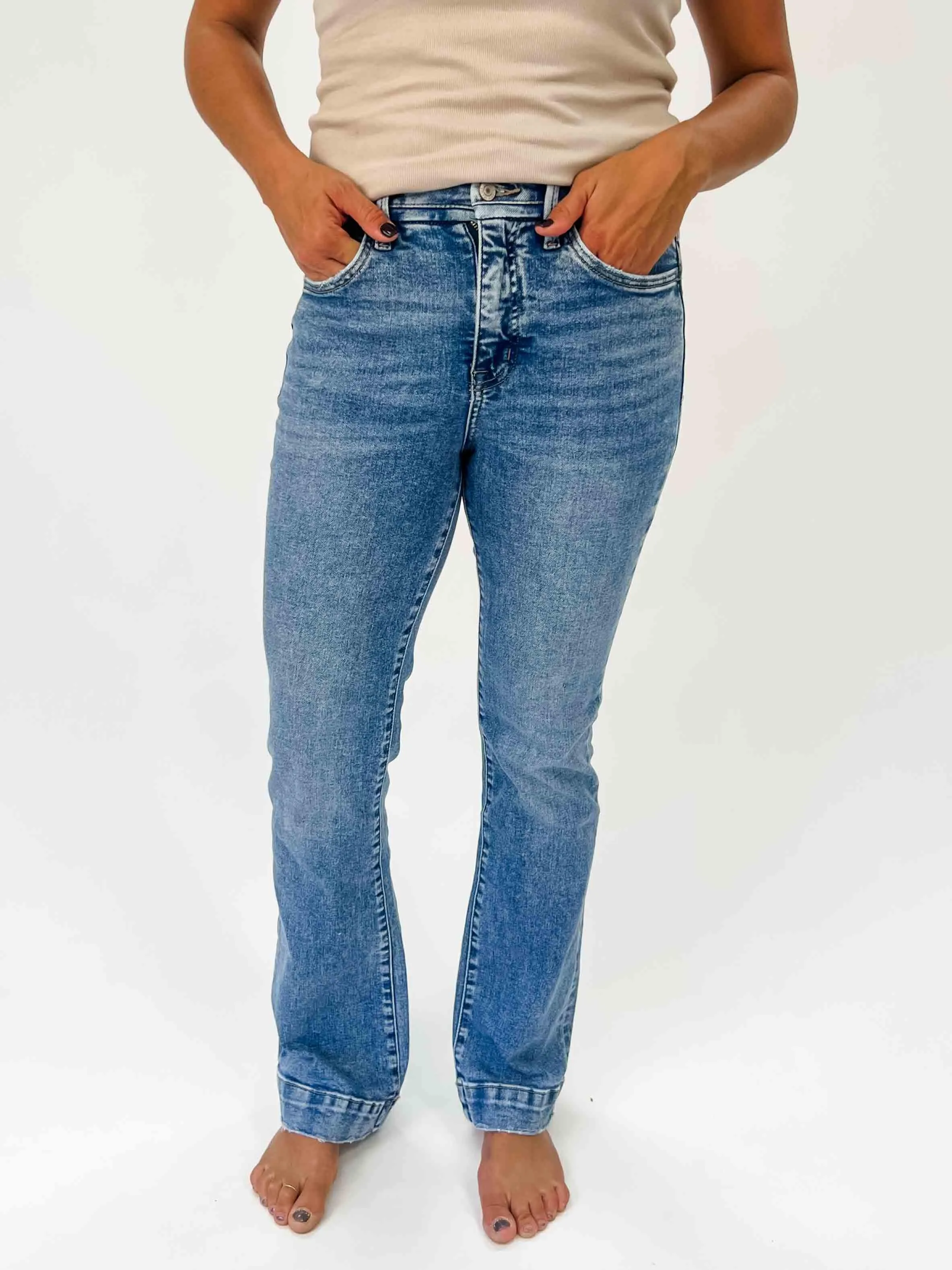 LOVERVET: Tummy Control High Rise Bootcut Jeans