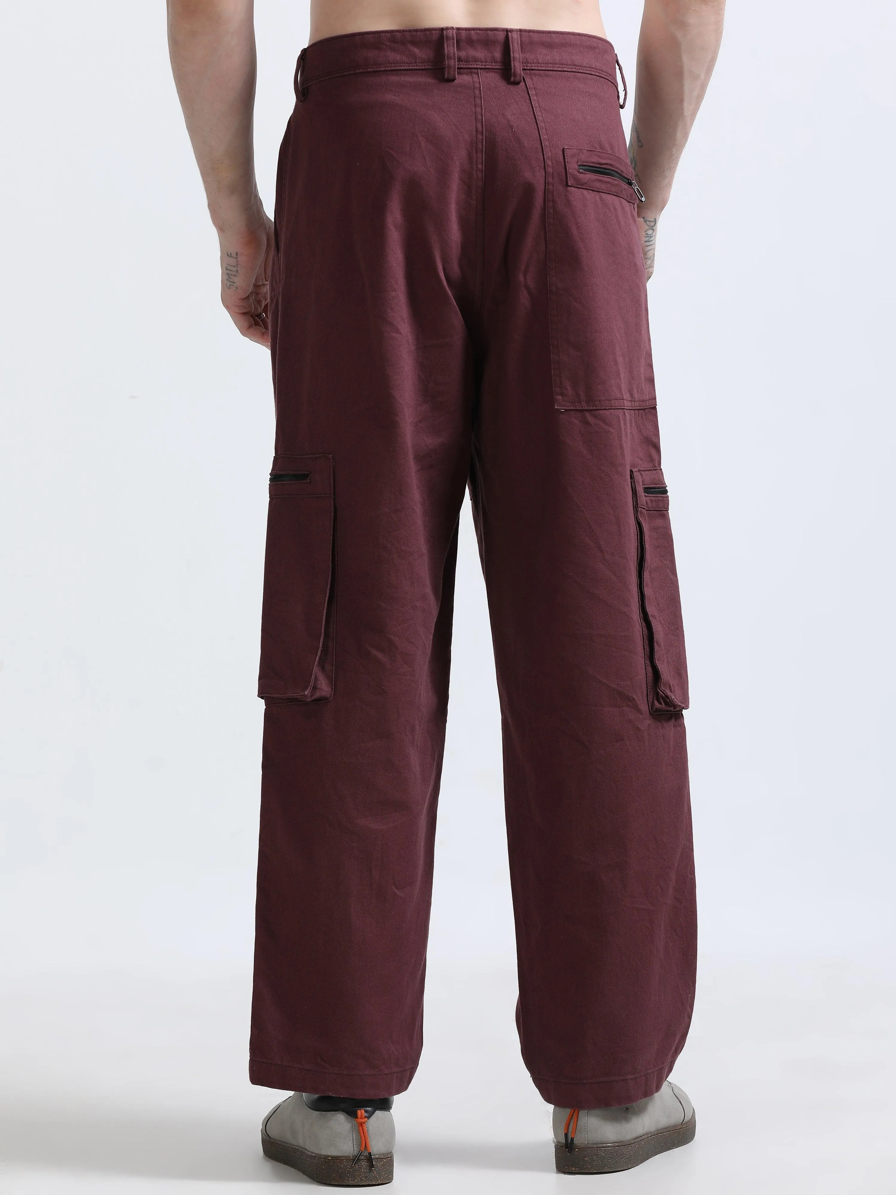 Makle Cargo Pant Wine Red