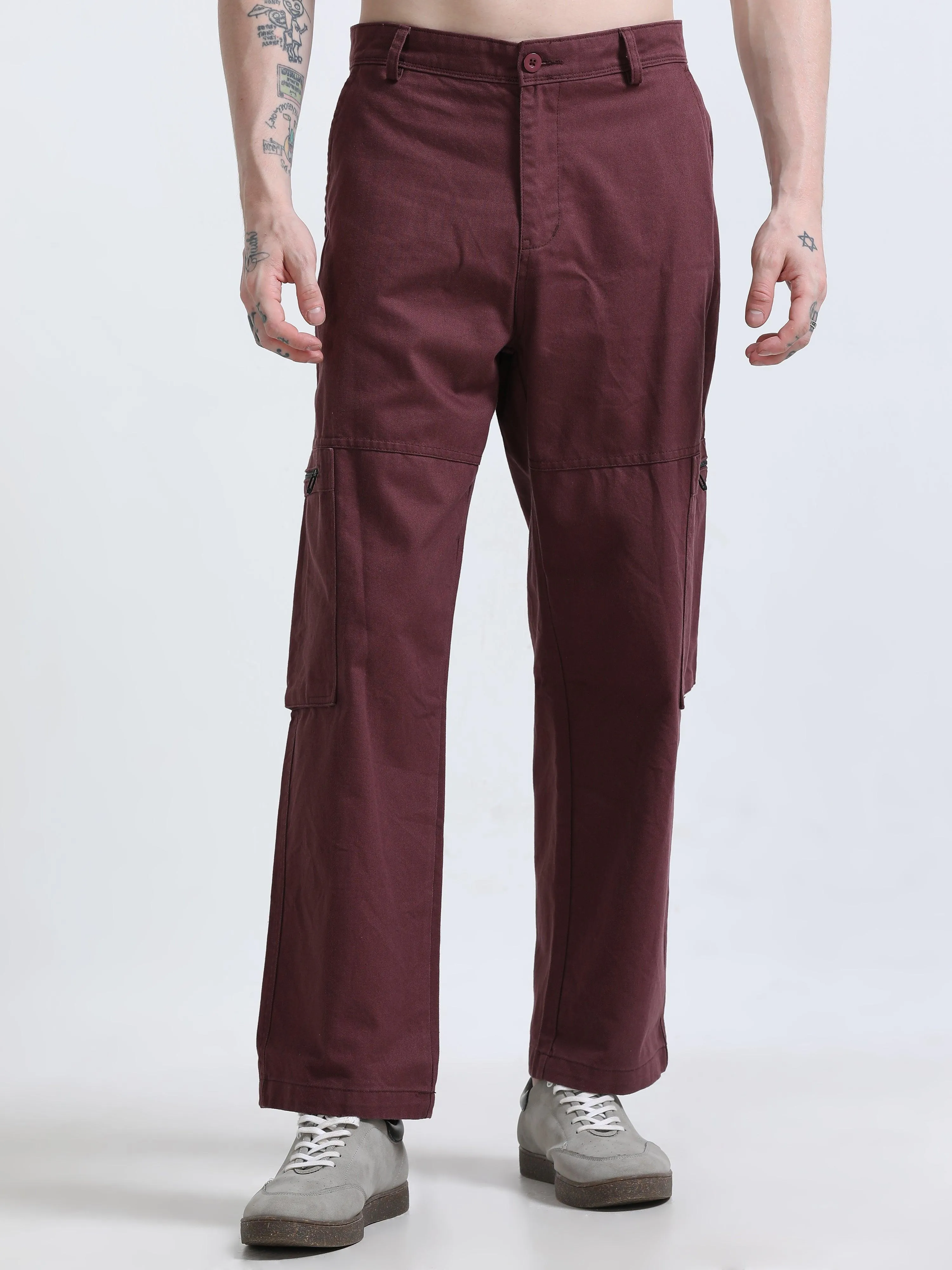 Makle Cargo Pant Wine Red