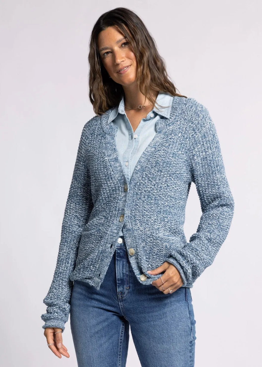 marled cardi sweater