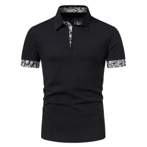 Men Turnover Collar Buttons Short Sleeves T-Shirt