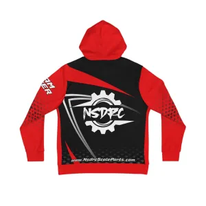 Men's Hoodie Red Black Grey Pattern NSDRC Logo