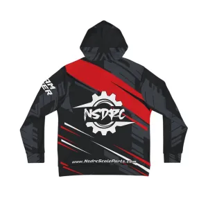 Men's Hoodie Red Stripe Pattern NSDRC Logo