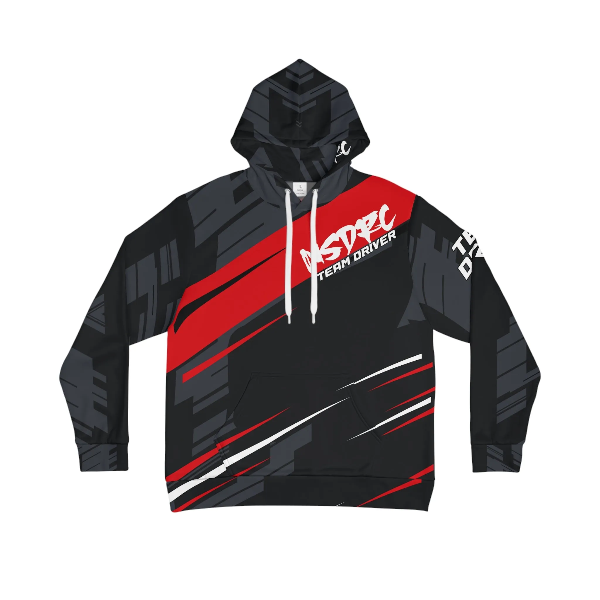 Men's Hoodie Red Stripe Pattern NSDRC Logo