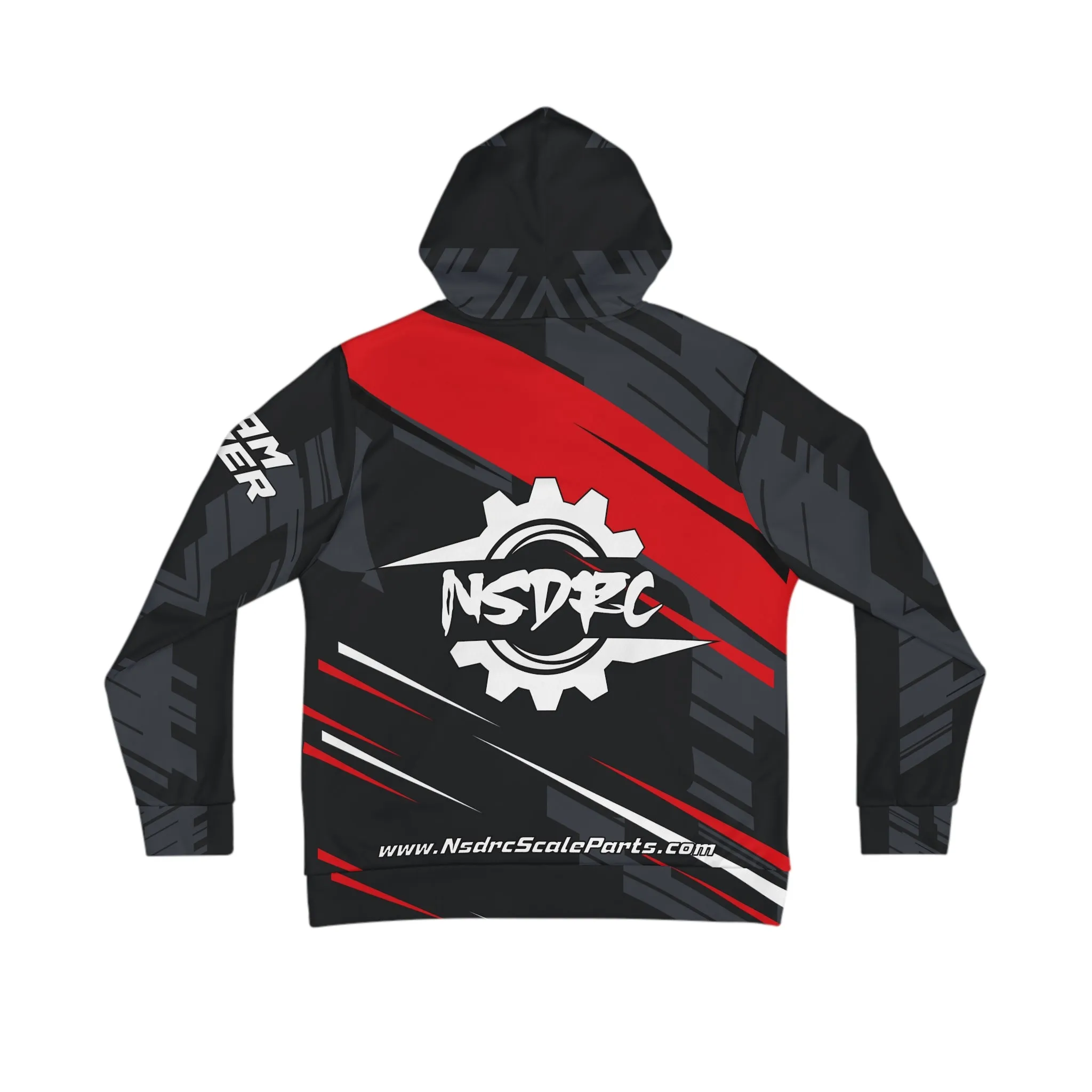 Men's Hoodie Red Stripe Pattern NSDRC Logo