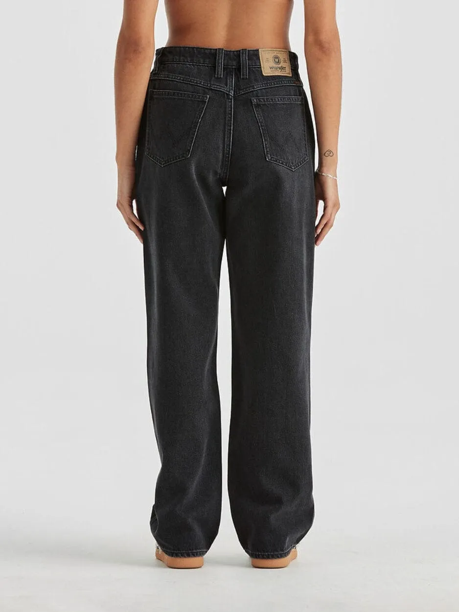Mid Bella Baggy Relaxed Jean - Sondered Black