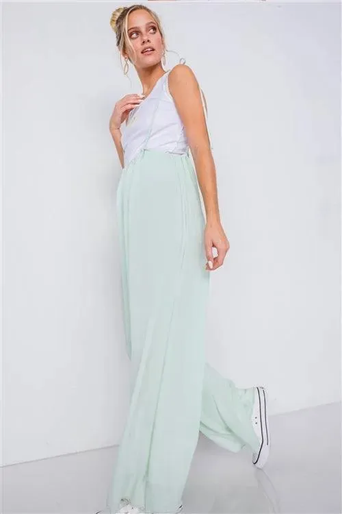 Mint Overall Vintage Semi Sheer Wide Leg Jumpsuit /3-2-1