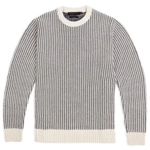 Paul James Beige Fisherman Tuck Stitch Crewneck Sweater