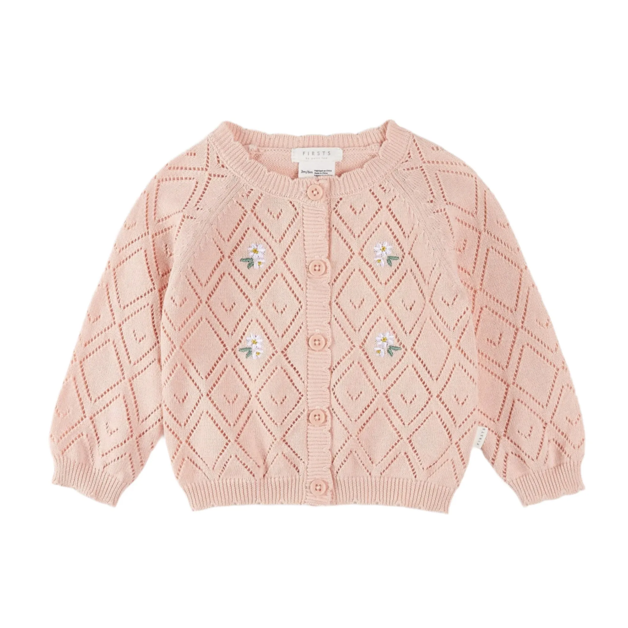 Petit Lem Pointelle Knit Cardigan - Rose Quartz