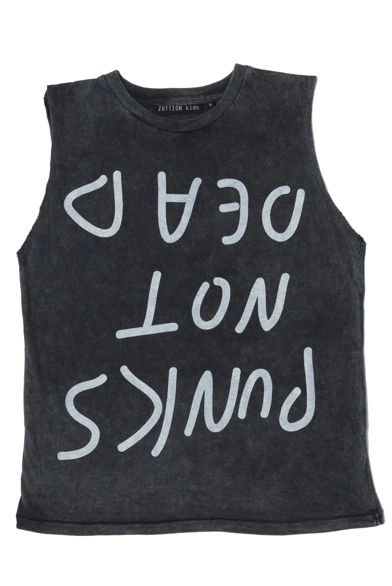 PUNKS NOT DEAD TANK TOP CHARCOAL