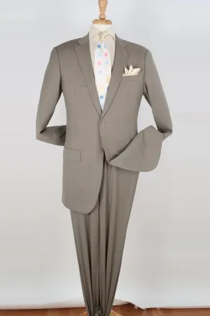 "Apollo King Beige Wool Modern Fit Suit for Tall Men: 2 Btn and Extra Long"