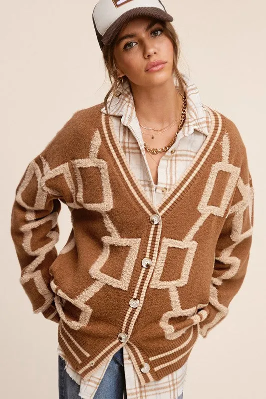 Reina Gold Button Cardigan