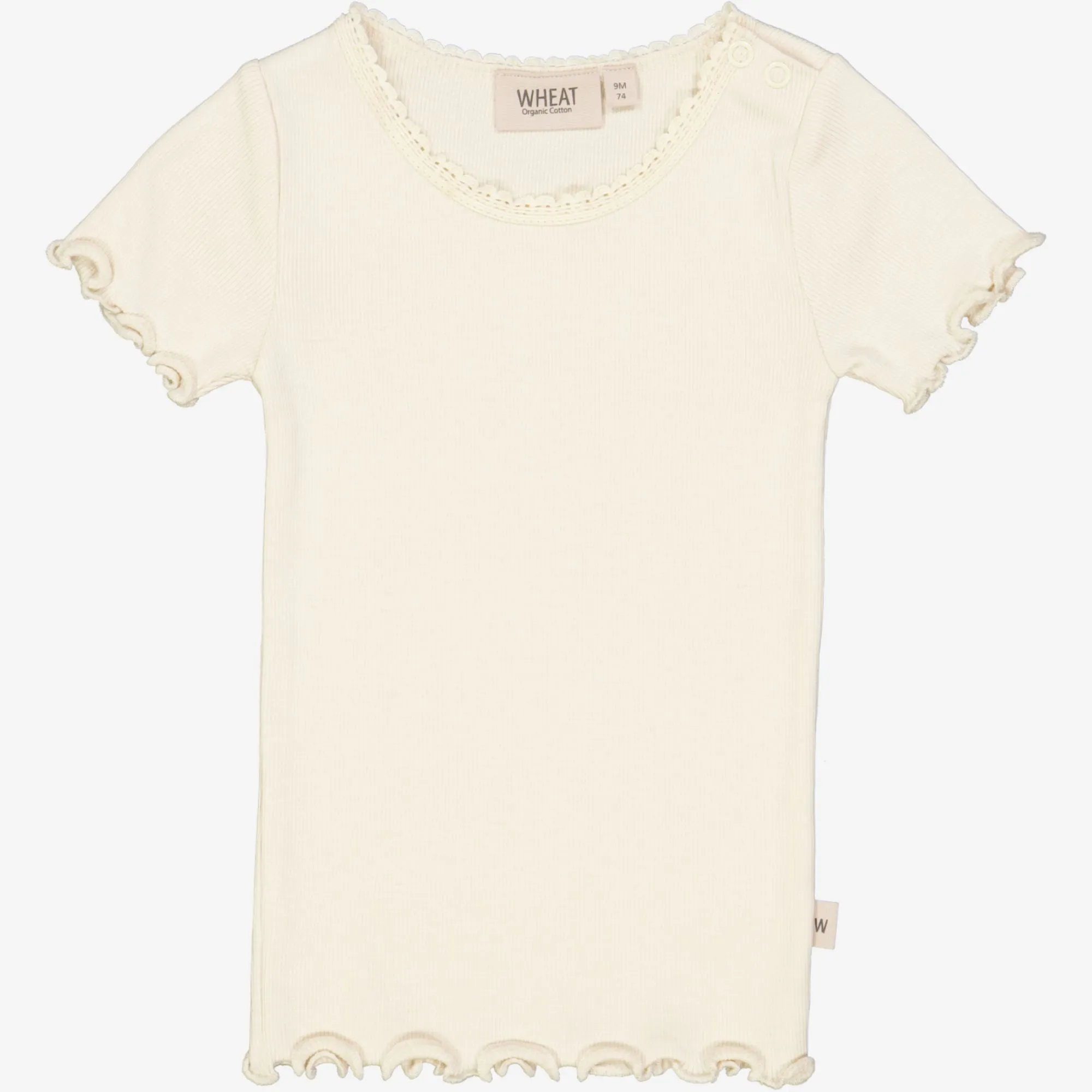 Rib T-Shirt Lace SS | Baby - eggshell