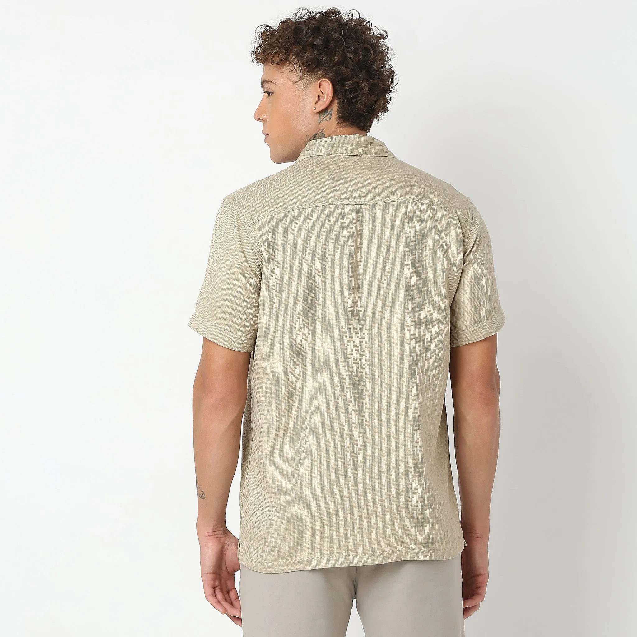 Smart Dobby Camp Collar Shirt
