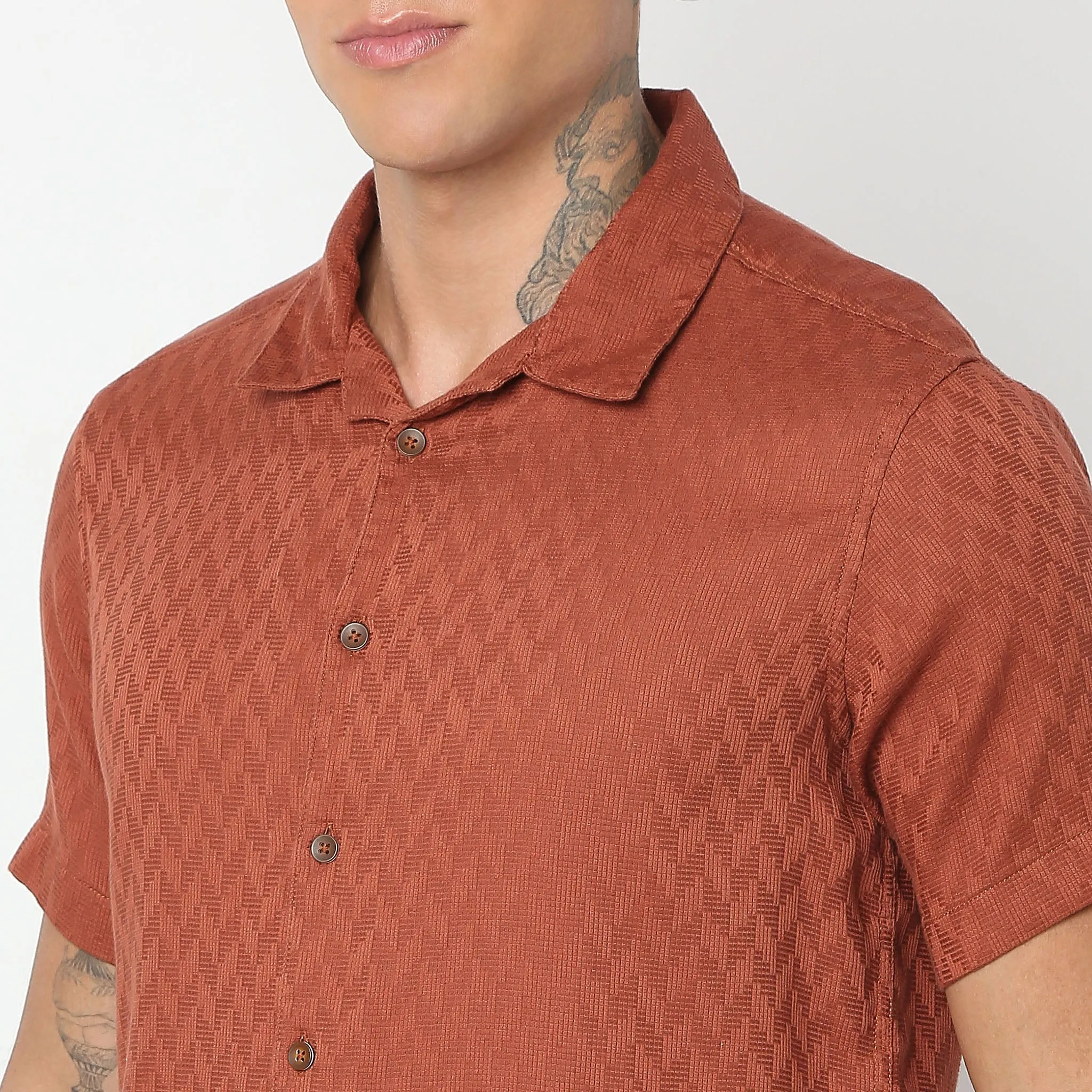 Smart Dobby Camp Collar Shirt