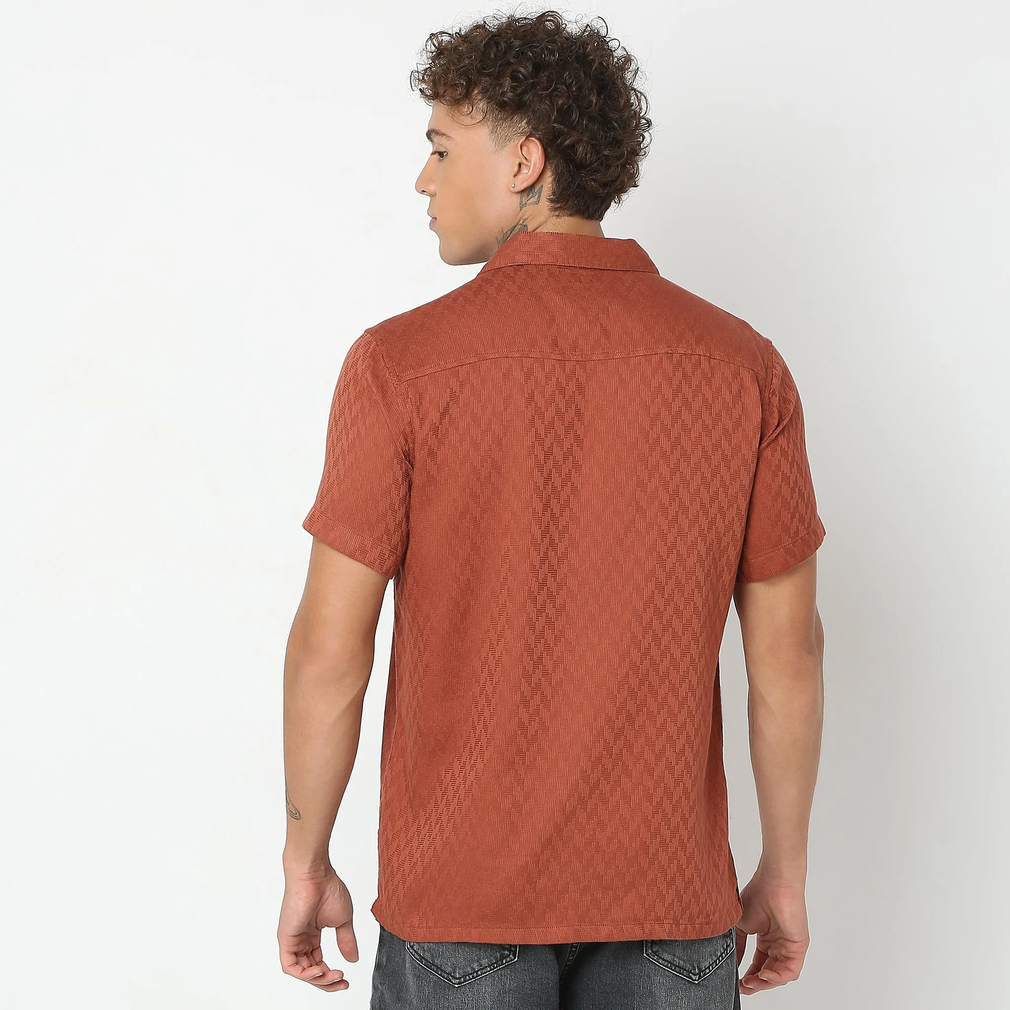Smart Dobby Camp Collar Shirt