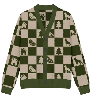 Stick Season Checkered Knit Cardigan