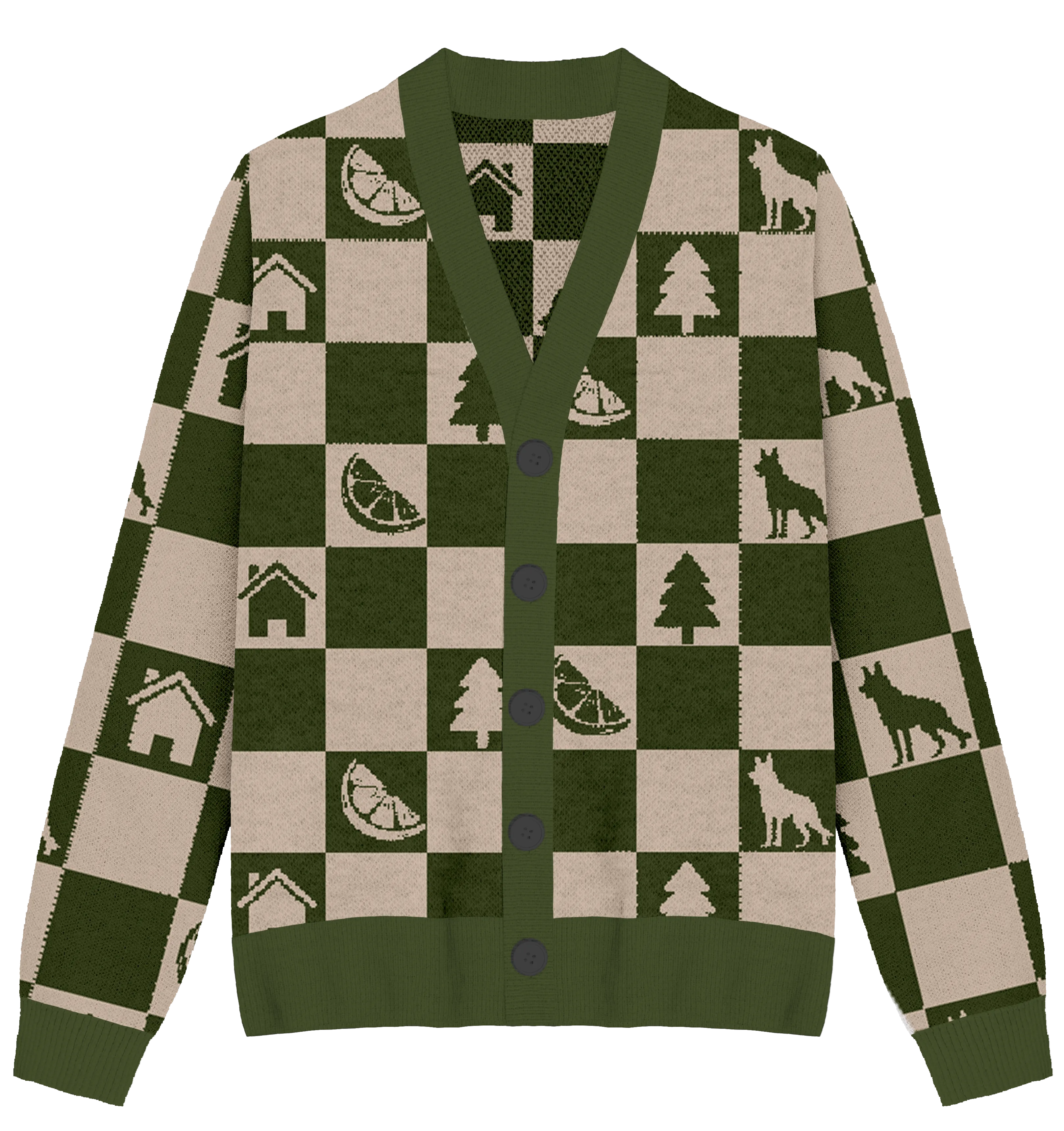Stick Season Checkered Knit Cardigan
