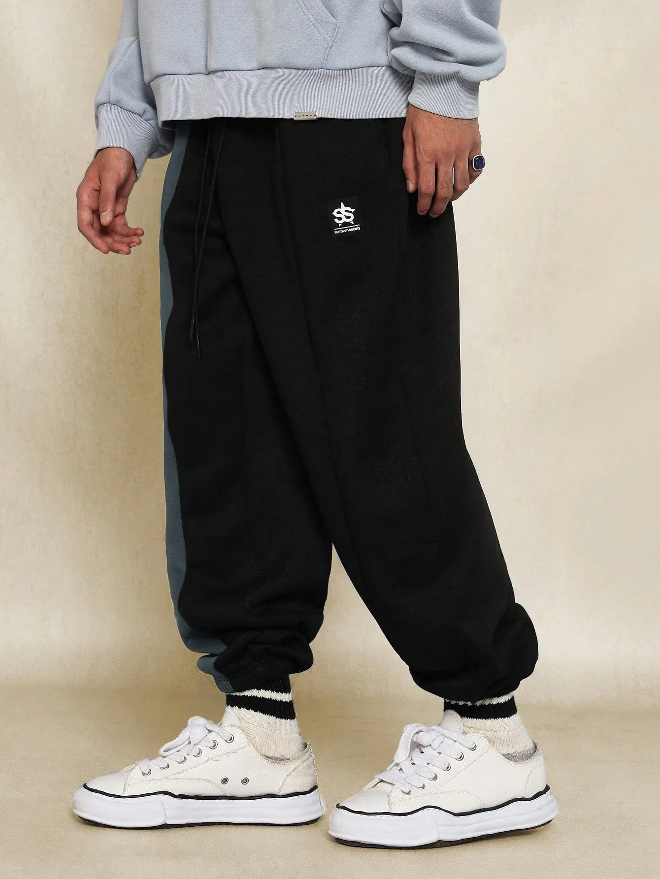 Straight Fit Colour Blocked Panel 90's Jogger