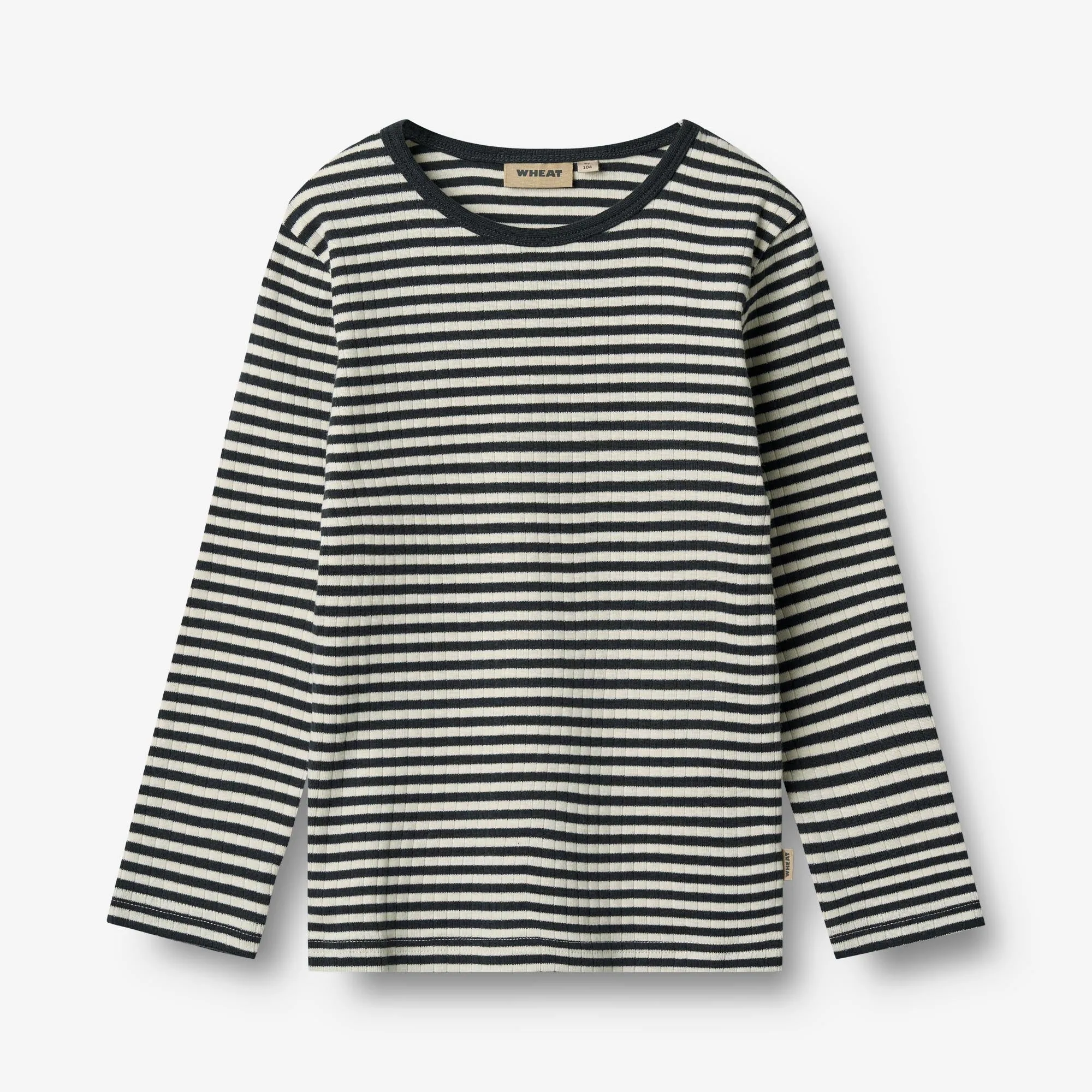 T-shirt L/S Stig - navy rib stripe