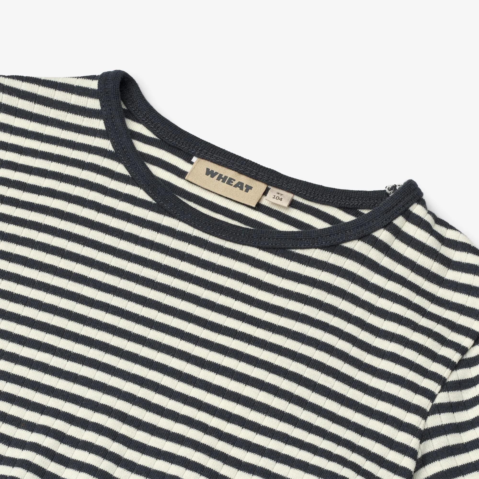 T-shirt L/S Stig - navy rib stripe