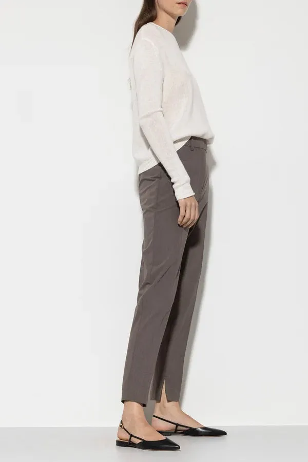 Taupe Techno Wool Tapered Pants
