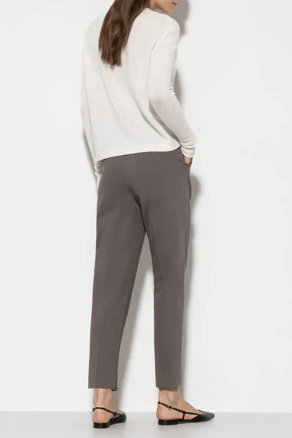 Taupe Techno Wool Tapered Pants
