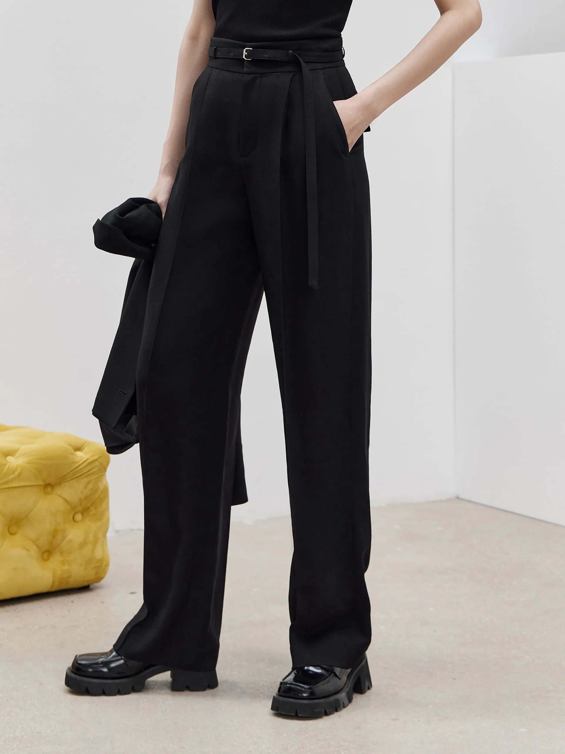 Triacetate Wide Leg Trousers