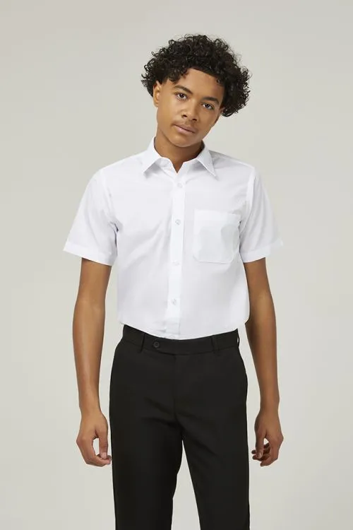 TRUTEX WHITE SHORT SLEEVE TWIN PACK SHIRTS - 12.5" - 14" COLLAR