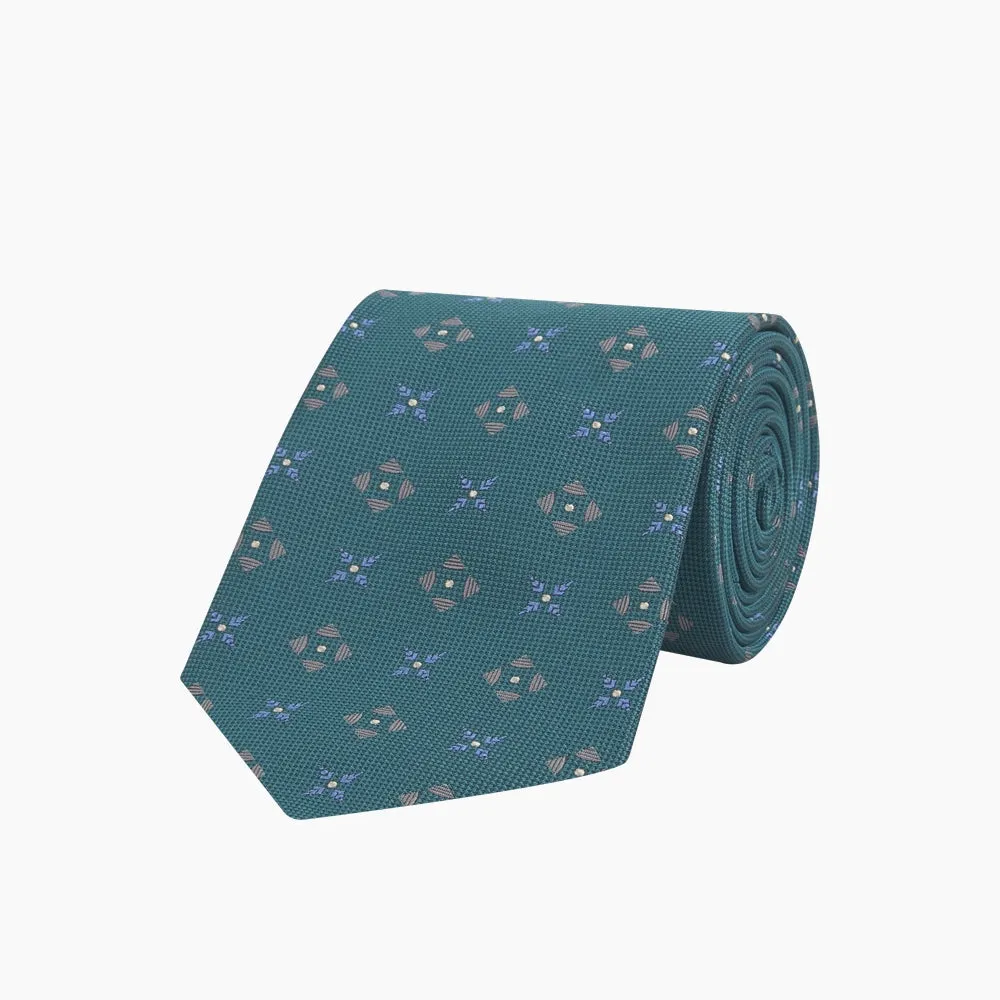 Turquoise Crosses Silk Tie