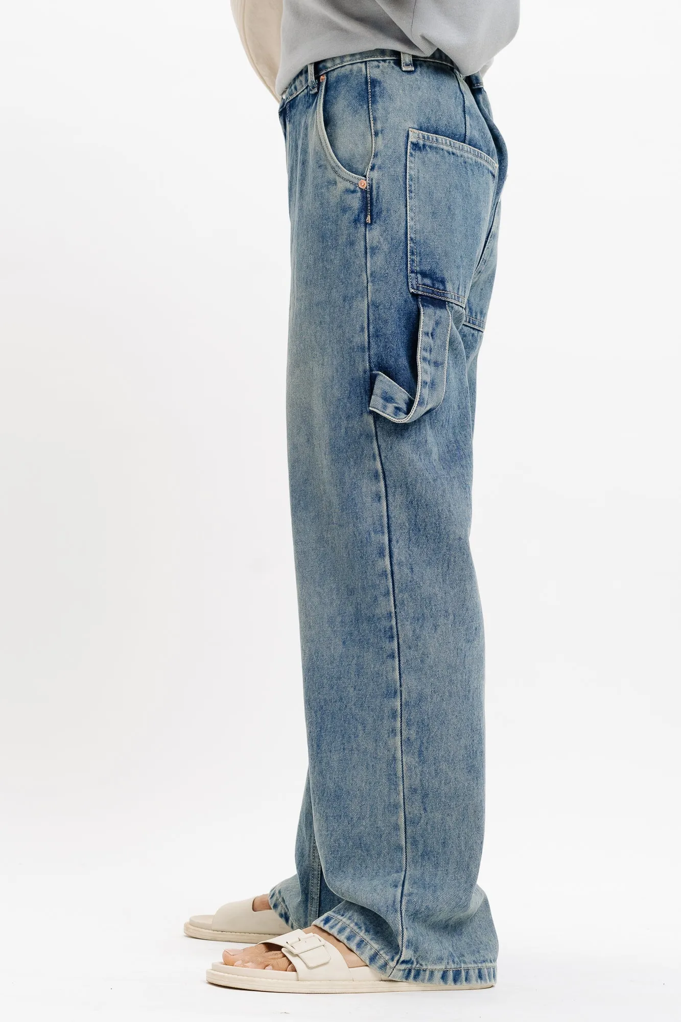 Washed Out Relaxed Men's Carpenter Jeans