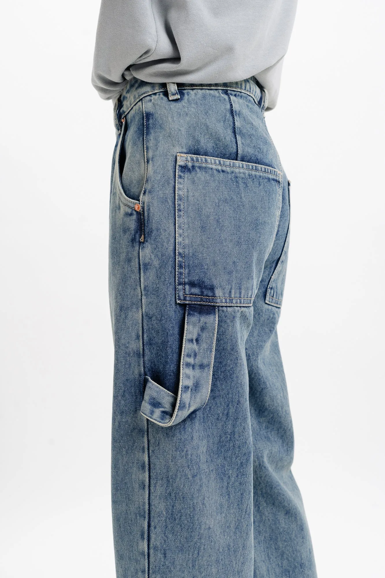 Washed Out Relaxed Men's Carpenter Jeans