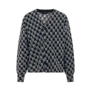 WD1 Graphic Knit Cardigan in Black