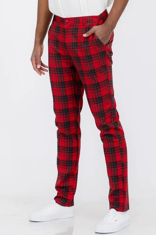 Weeknd Shop Mens Plaid Trouser Pants