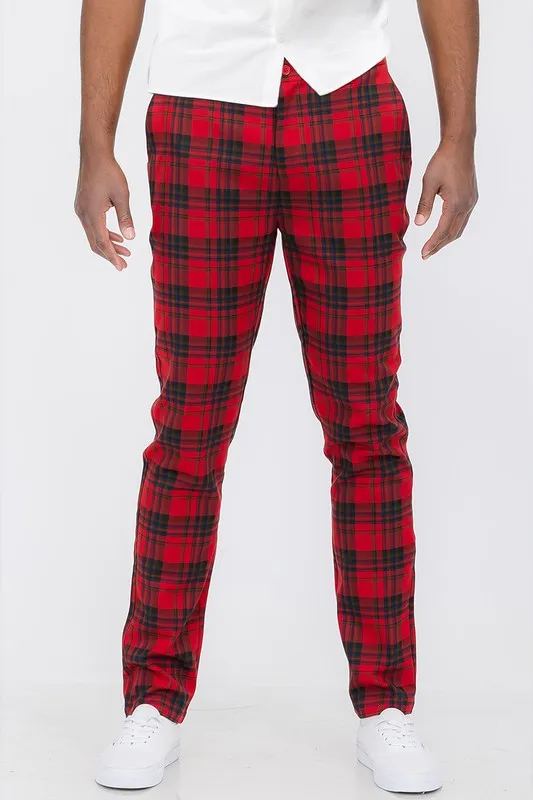 Weeknd Shop Mens Plaid Trouser Pants