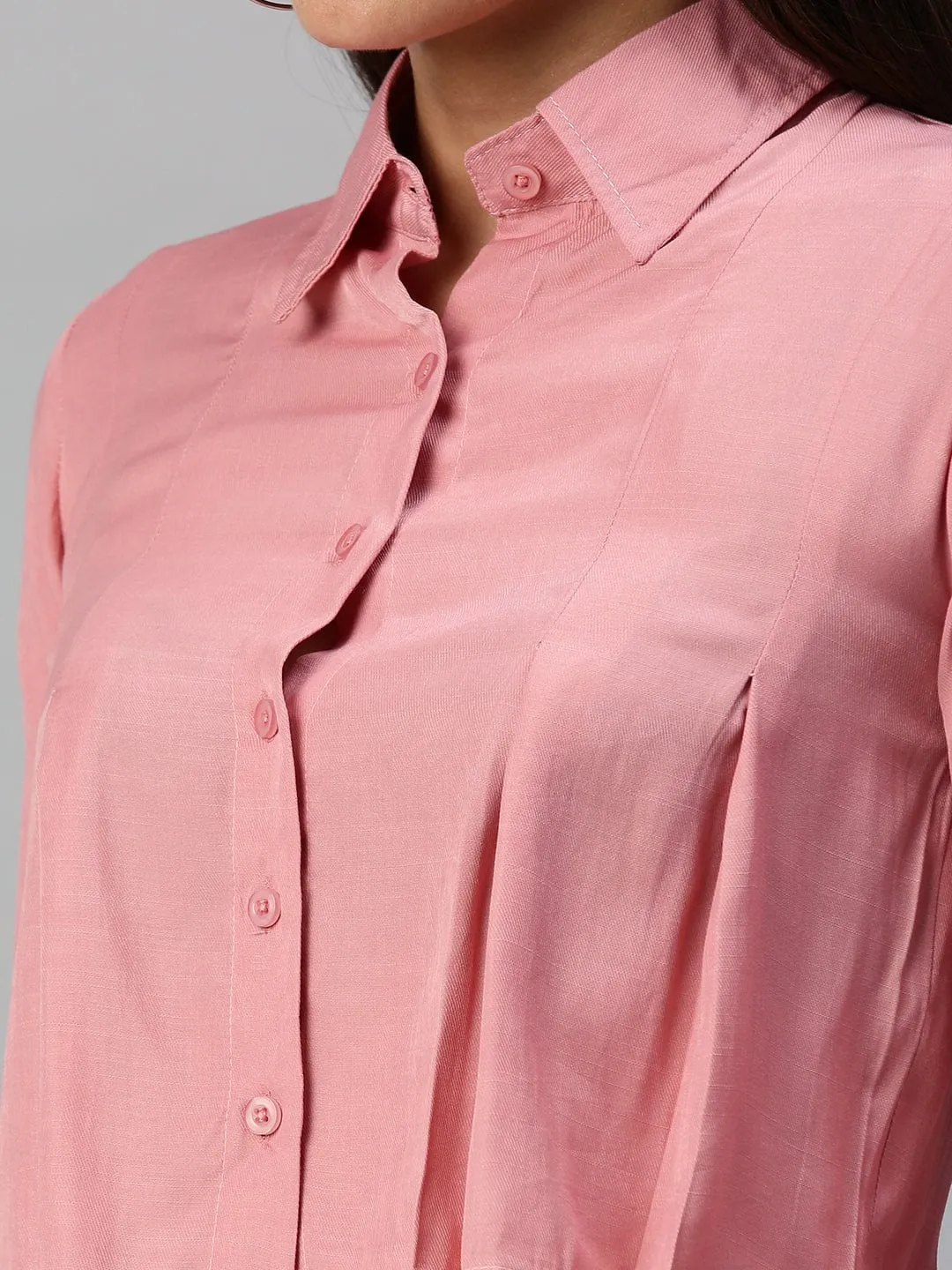 Women Mauve Comfort Boxy Casual Shirt
