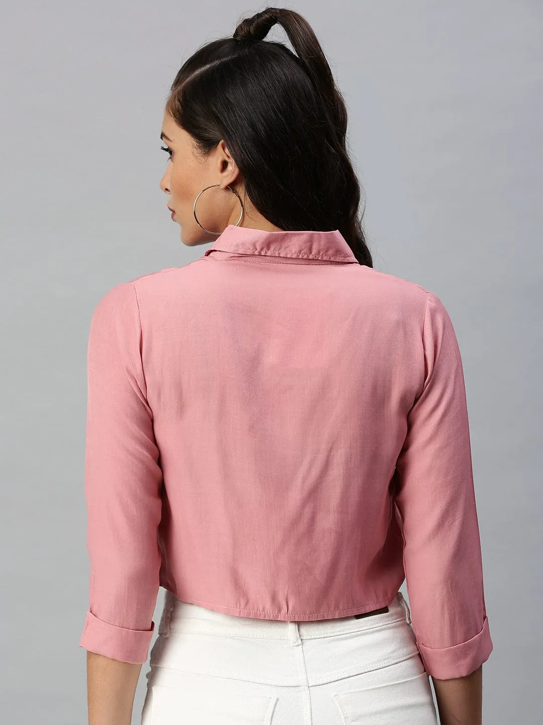 Women Mauve Comfort Boxy Casual Shirt