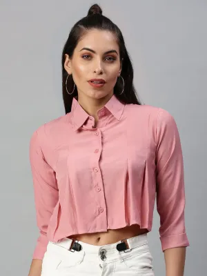 Women Mauve Comfort Boxy Casual Shirt