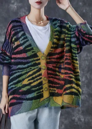 Women Striped Knit Cardigan Winter
