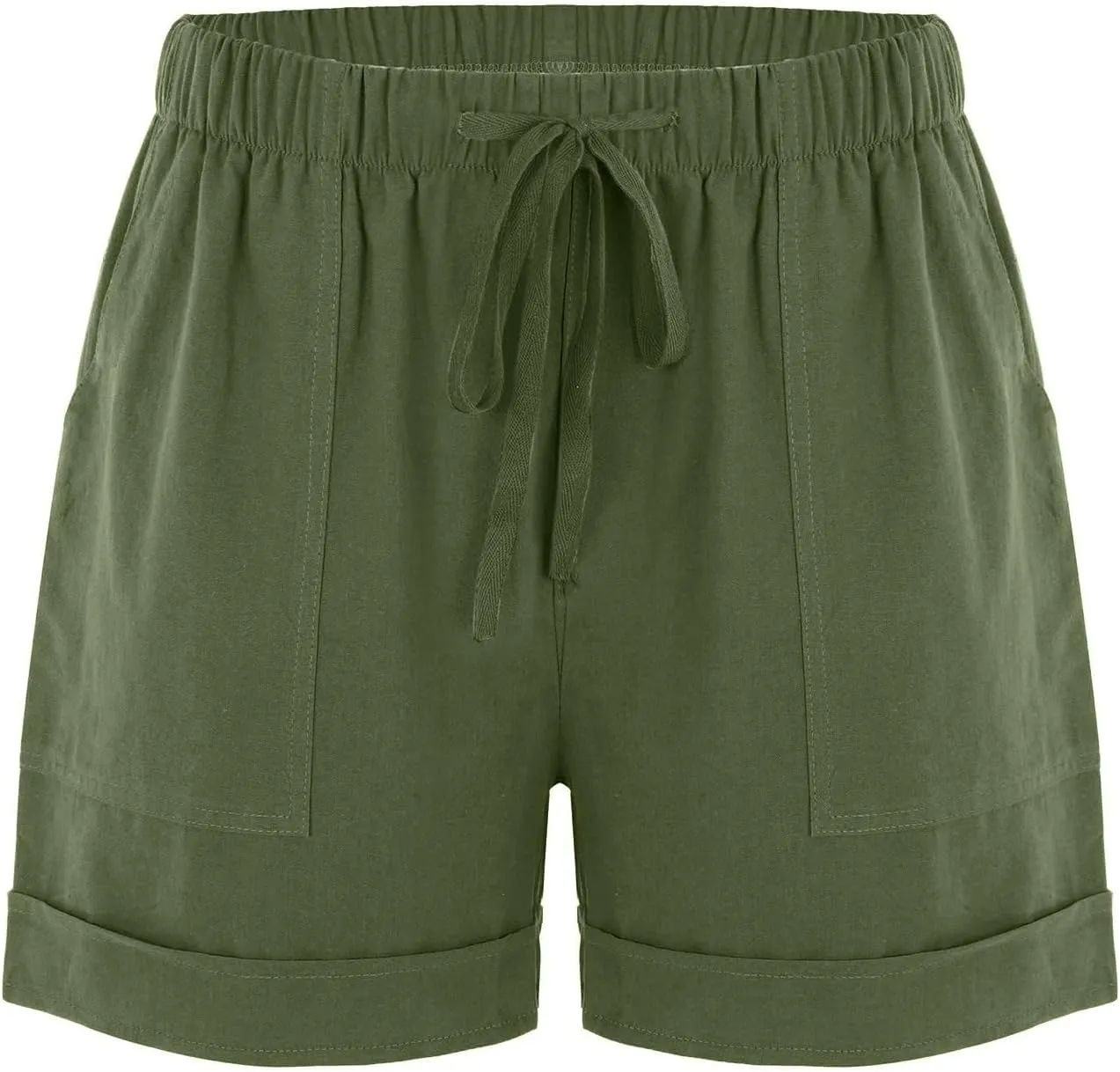 Womens Linen Shorts with Pockets High Waisted 2025 Summer Shorts Fashion Beach Cruise Shorts Soft Loungewear